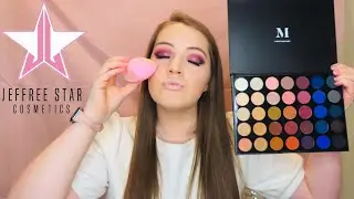 FULL FACE OF MAKEUP I GOT FOR CHRISTMAS | Jeffree Star x Morphe Sponges Review | Erin Elizabeth