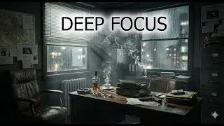 Rainy Detective's Office 🕵️&zwj;♂️ Film Noir Ambience for Deep Focus & Study 1 5 Hours
