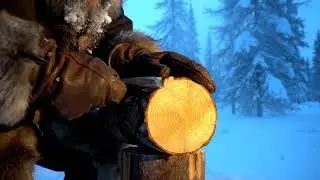 demonstrating traditional skill.
