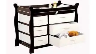 Check Badger Basket Baby Changing Table with Six Baskets, Espresso Top