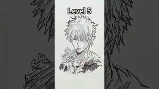 How to draw bleach in different level #shorts #anime #drawing #bleach
