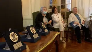 Im&aacute;genes del ministro de Cultura, Pablo da Silveira, en entrega de Medallas Delmira Agustini