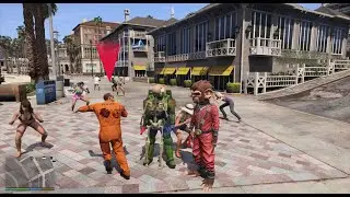 SKELETON RUNNING THE BEACH GTA V EXPERIMENT PART3