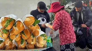 Making 100 Vietnamese Sandwich For The Homeless People!
