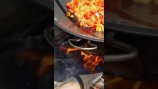 Cooking tomatoes for a delicious omelette