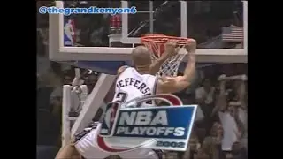 Jason Kidd & rookie Richard Jefferson 2 identical give & go plays off the inbound
