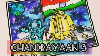 Chandrayaan 3 drawing / Vikram Lander Drawing / pragyan rover drawing / India on the moon ISRO