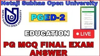 nsou pg education final exam answer 2021 || PGED PAPER-2 || NSOU FINAL EXAM EDUCATION PAPER 2 LIVE