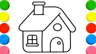 HOW TO DRAW A HOUSE EASY  | Easy Step by Step House Drawing & Coloring