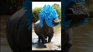 💎 SHOCKING: Ultimate Rhino Transforms with a Forbidden Blue Mane! #beastmode #aiart #transformation