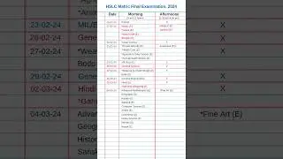 HSLC Exam Routine 2024 #shorts