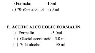 Prepartion of histopathological fixatives