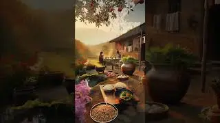 Village Morning Bliss 🌄 | Peace, Food & Simplicity #aivideo #nature #villagelife