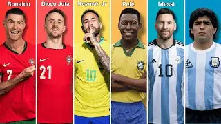 Comparison: Pele vs Maradona vs Ronaldo vs Messi vs Neymar vs Jota