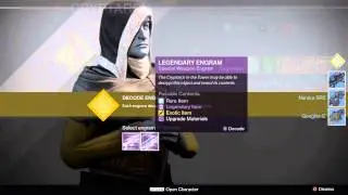 Destiny Legendary Engram Decrypting Glitch
