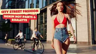 ✨  Stunning Bralette & Denim Hot Pants Outfit Ideas | Hot Streetwear Trends 2025 | Urban Chic Style