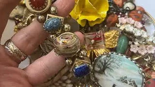 Vintage jewelry Bag unbagging , Huge auction win Unboxing !