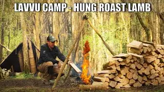 uk wild camp with lavvu - hung roast lamb leg