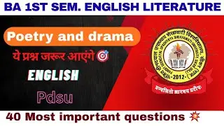 Poetry and drama ba 1st semester english literature most important questions