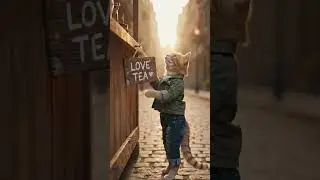 💔 Small Kitten Brings Hope with Tea | Heartwarming Story #shorts