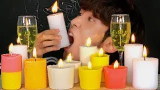 (SUB) ASMR EDIBLE CANDLES EATING SOUNDS PRANK Mukbang Show