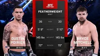 Dustin Poirier vs Bryce Mitchell FULL FIGHT - UFC 5 SIMULATION (AI vs AI) 