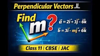 Find m for which 2i + 3j &ndash; 6k is ⟂ to 3i &ndash; mj + 6k | Vectors | Class 11 physics