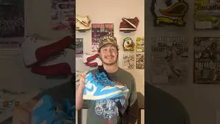 Lacing up the Air Jordan 1 UNC Reimagined with cream laces #sneakers #jordan1 #jordan1high #nike