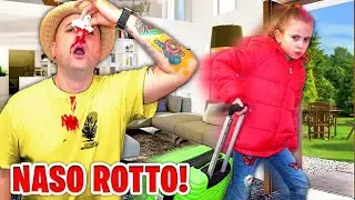 PAPÀ SALVO SI È ROTTO IL NASO ED ESCE TANTO SANGUE E METTE IN PUNIZIONE GIORGIA CHE SCAPPA DI CASA!