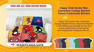 Happy Chibi Spider Man Characters Collage Blanket Fleece Customized Blanket