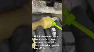 Quick disconnect line removal hack with zip tie