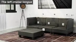 Assembly Guide for L-Shaped Convertible Sectional Sofa Couch with Ottoman -13145