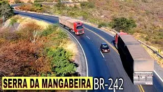 Imagens aéreas da Serra da Mangabeira e a curva mais perigosa da BR-242 na Bahia