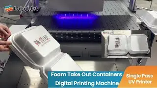 Foam Take Out Containers Digital Printing Machine, Single Pass UV Printer