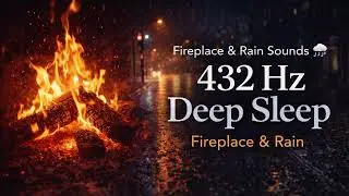 Fireplace & Rain Sounds 🌧️🔥 432 Hz Deep Sleep Music | Fall Asleep Fast