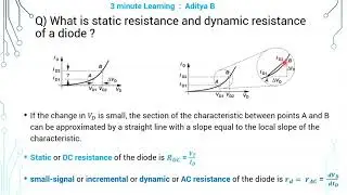 19 Static resistance vs dynamic resistance of a diode