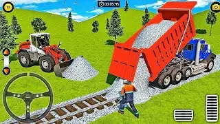 Railway Road Construction 3D - JCB Train Road Builder Simulator 2025 - Android Gameplay