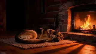 Fireplace Sounds for Sleep 🔥 Cozy Night with a Sleeping Dog (3 Hours)