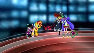 MUGEN 1.1 - Meera li & sunset shimmer vs Rachel alucard & Platinum the Trinity