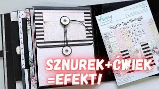 Album Paryski &ndash; Kopertowe Zamknięcie na Sznurki i Ćwieki | Kurs Krok po Kroku. Scrapbooking.