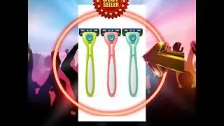 ❤☞ Preserve Shave 5 Five Blade Refillable Razor, Made from Recycled Materials, Assorted Color