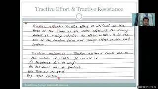 TRACTIVE EFFORT AND RESISTANCE