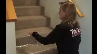 How to Apply Carpet Film to Stairs - Builders Site Protection