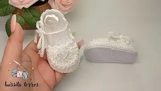 Zapatitos con suela para Bebé tejido a crochet paso a paso Tejido Fácil y Rápido de Hacer #ganchillo
