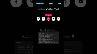 🔥 Social Icons with Hover Effects | Pure CSS #webdevelopment #coding #hovereffect #shorts