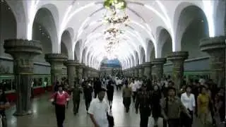Riding 5 stops on the Pyongyang Metro (North Korea)