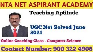 Teaching Aptitude | UGC NET Paper I Solved June 2021| Online Coaching Center for Computer Science