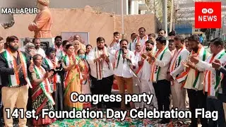 Mallapur/ 141st, Congress part Foundation Day Celebration Flag/B,Umesh Goud Senior Congress Leader 