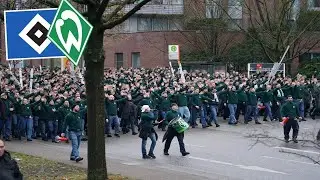 Hamburg - Werder Bremen| Blocksturm der SVW-Fans, Choreos, Pyroshows!