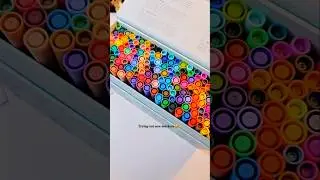 The colors 😍  #brushmarkers #satisfyingvideos #unboxwithme  #artsupplyhaul #ohuhuart #unboxingvideo